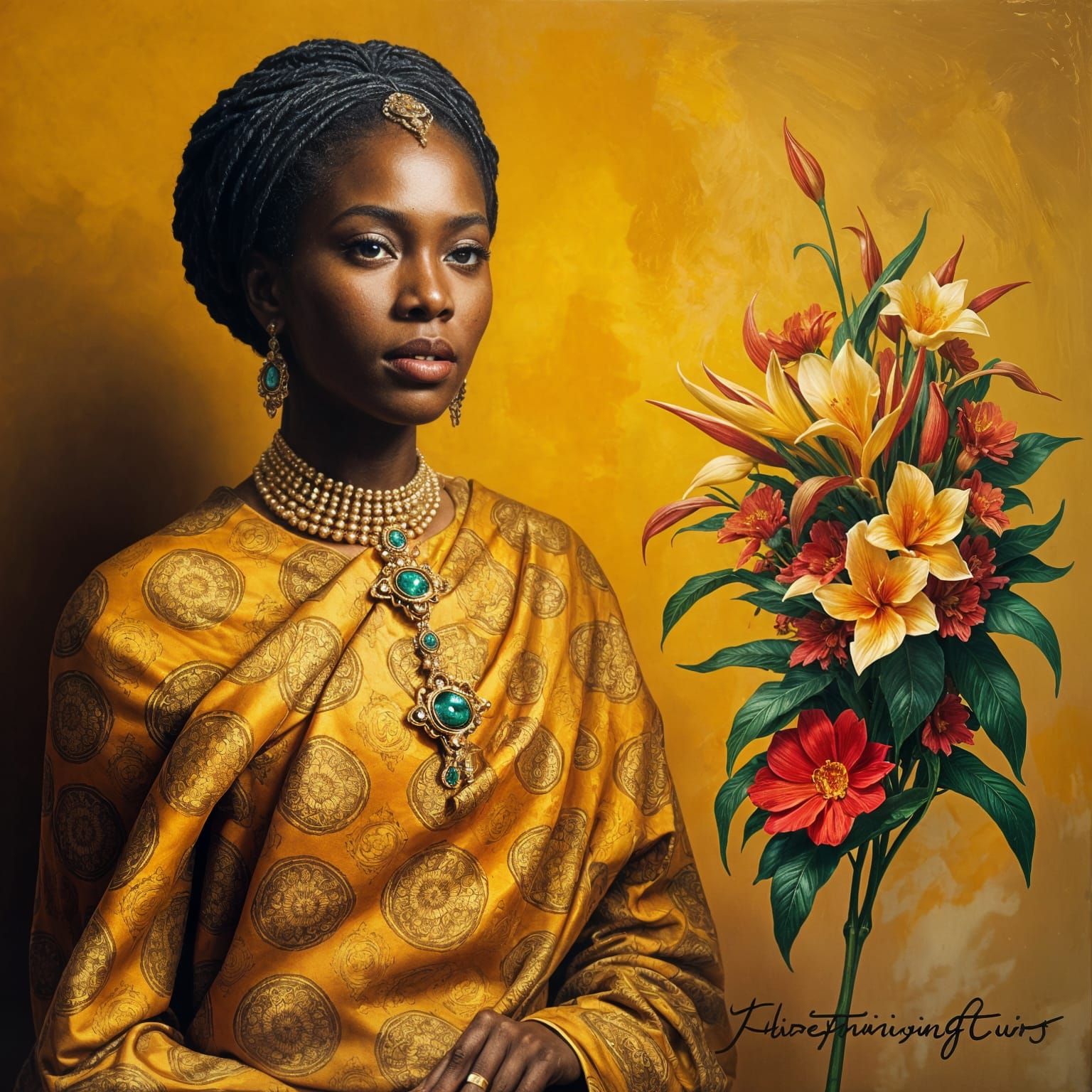 African Royalty in Vibrant Afrocentric Attire