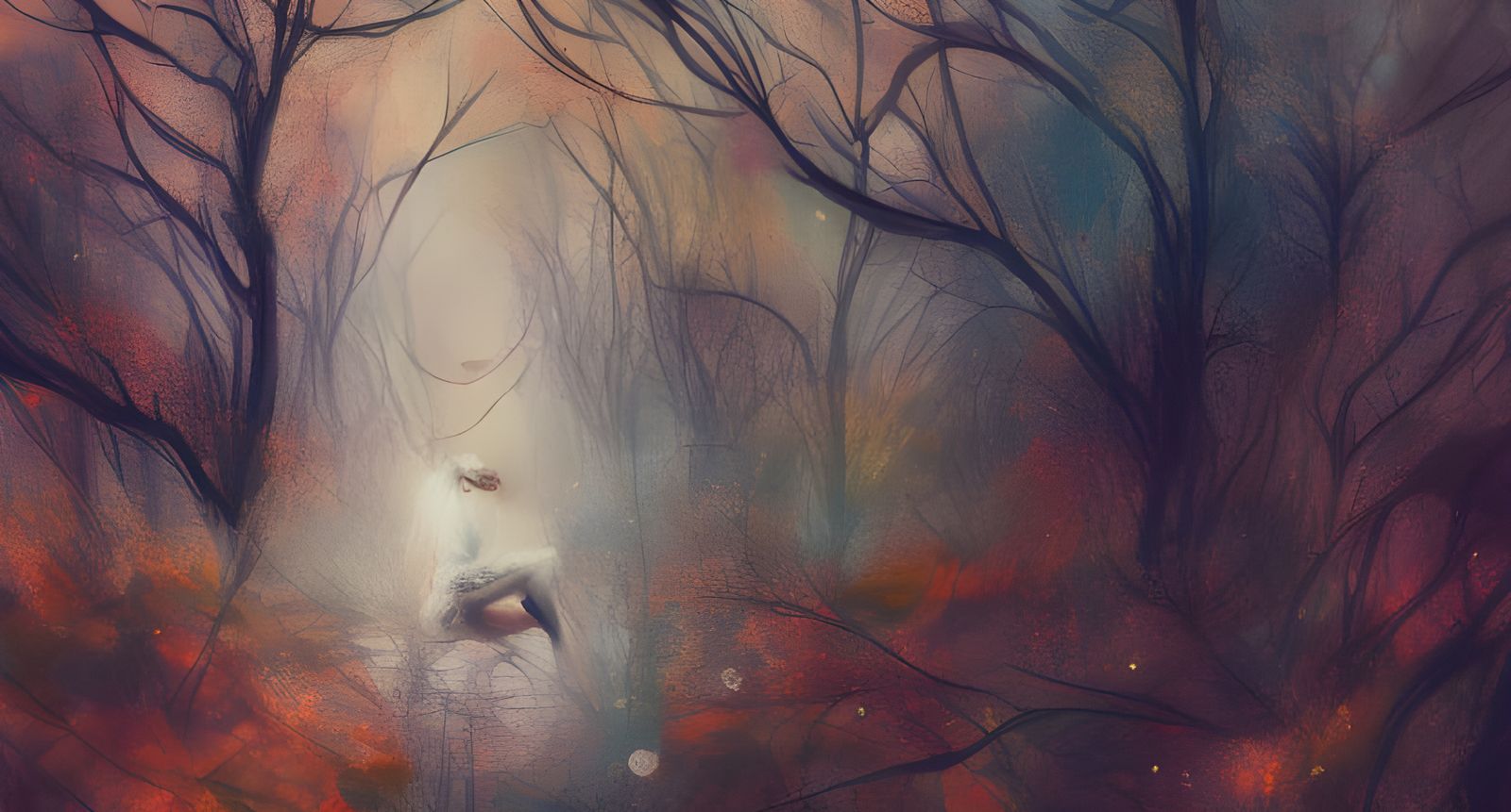 Dreamlike Autumn Forestscape in Digital Illustration