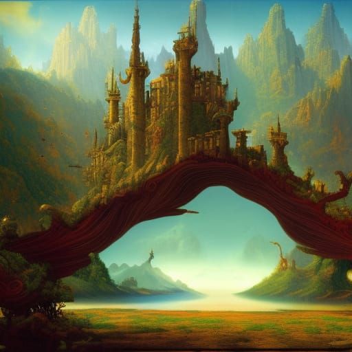 Fantastical Matte Painting with Intricate Detail
