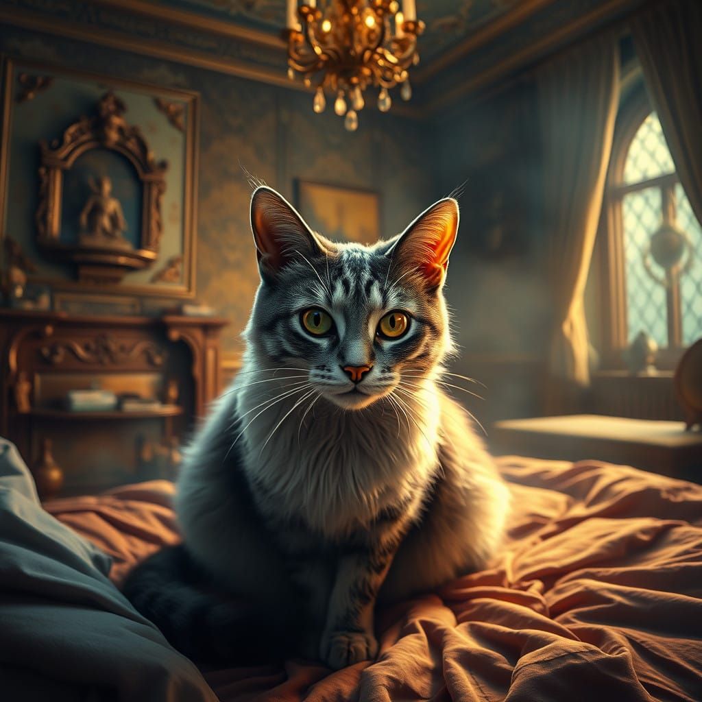 Cinematic Bedroom Scene in Maximalist Digital Art