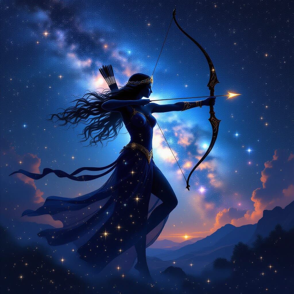 Artemis Constellation Silhouette Digital Painting