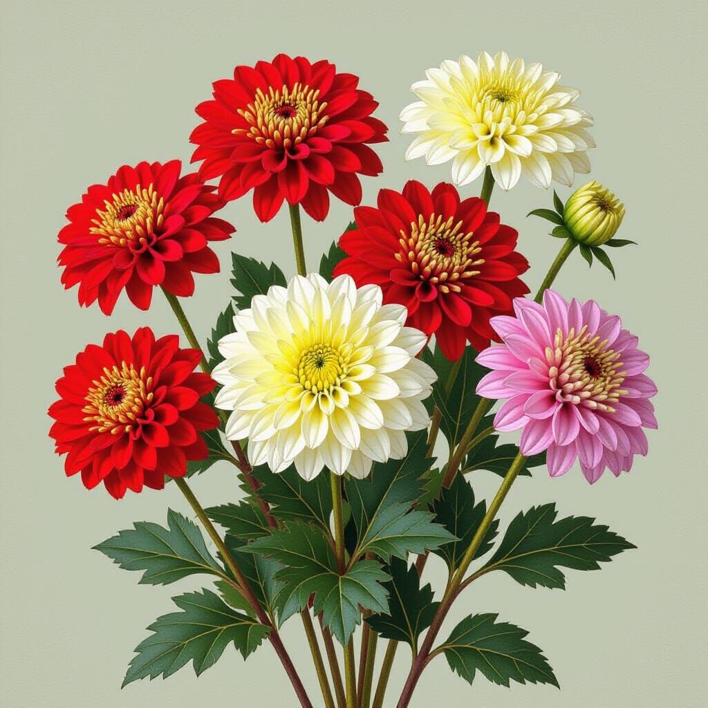 Chrysanthemum Collage Art
