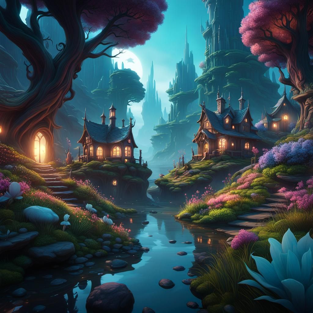 Dreamscape Rabbits in Ethereal Fantasy Art