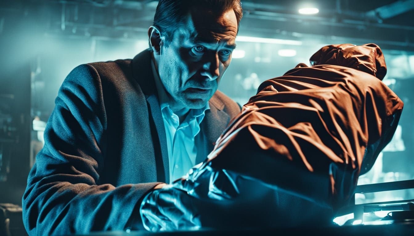 Man Opens Body Bag in Dark Realism