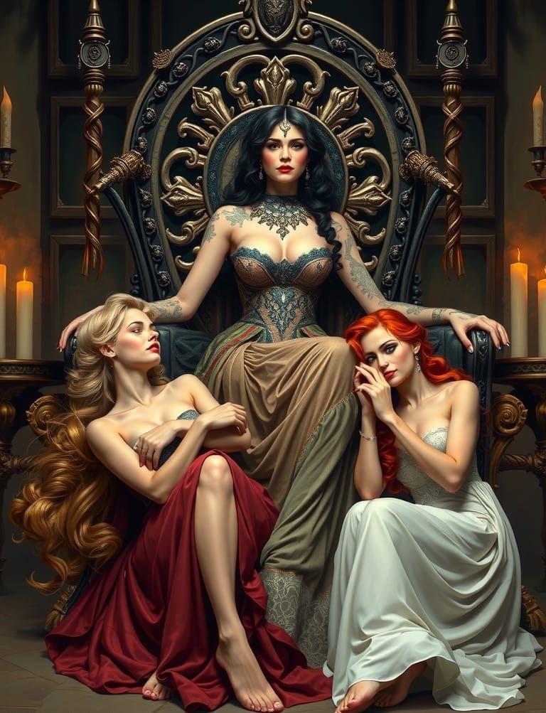 Regal Beauty in Lavish Attire