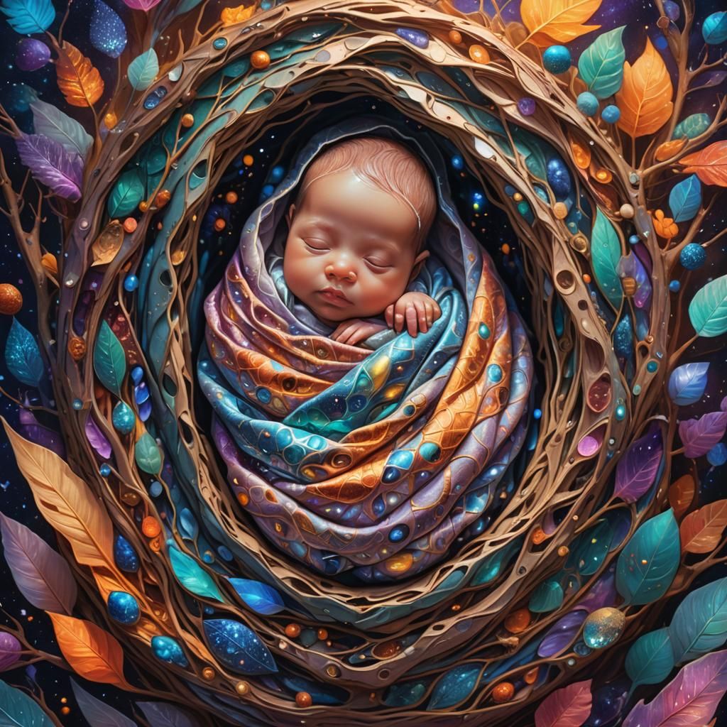Baby in a cocoon