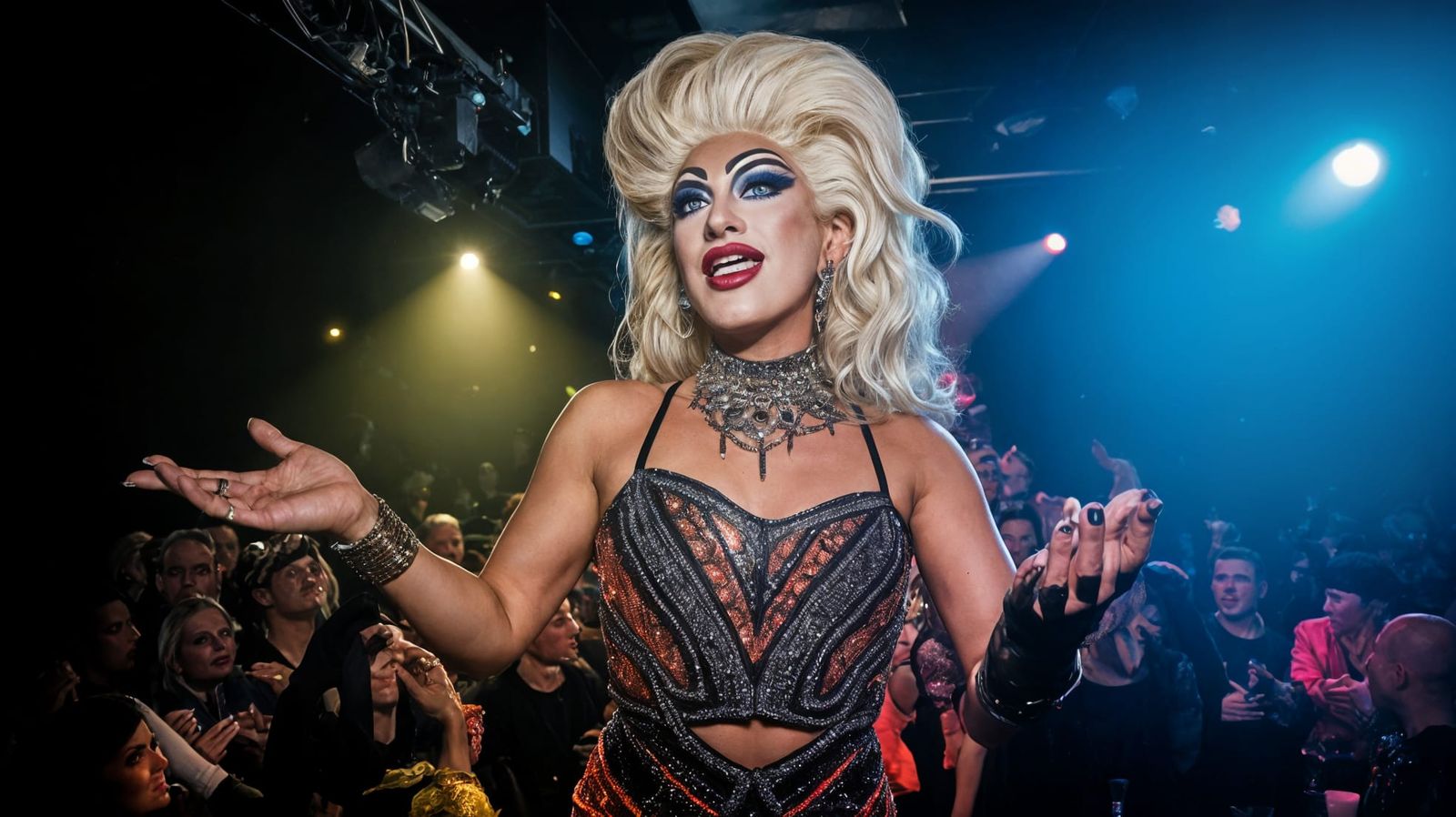 Glamorous Drag Queen Performs in Berlin Nightclub