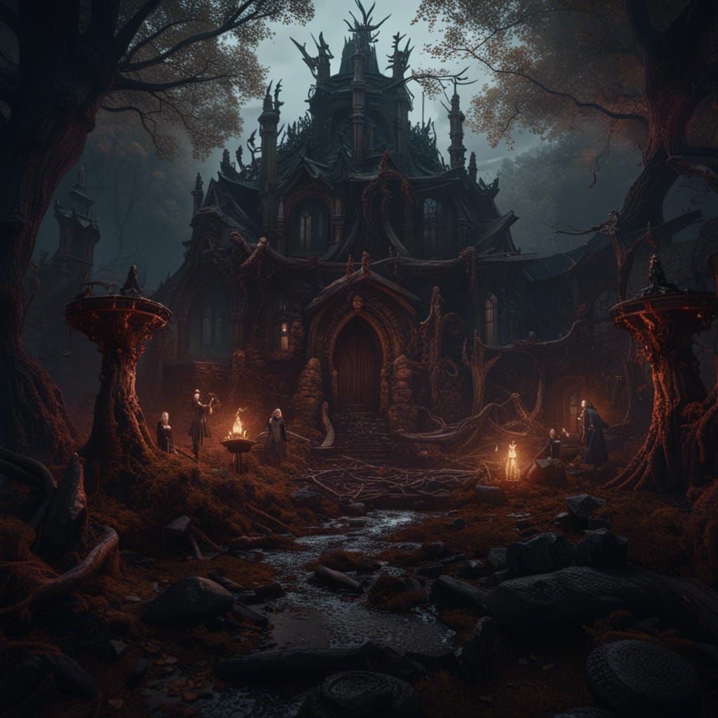 Dark Sabbath of the Witches: Detailed Matte Painting