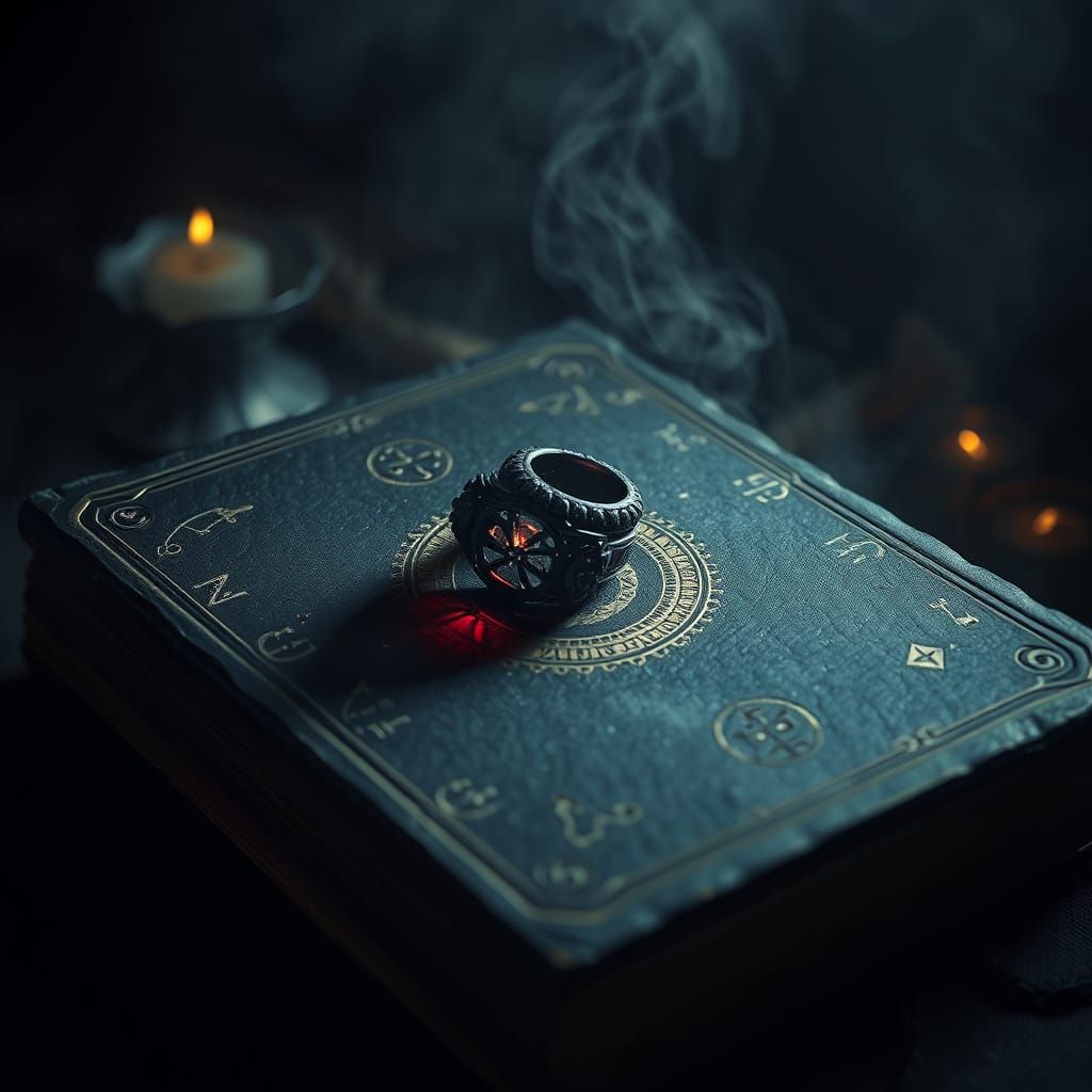 Dark Fantasy Ring Scene in Beksiński's Surrealism