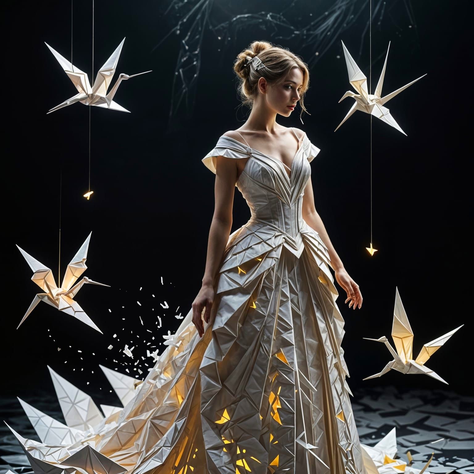 Southern Belle with Origami Crane Hairstyle