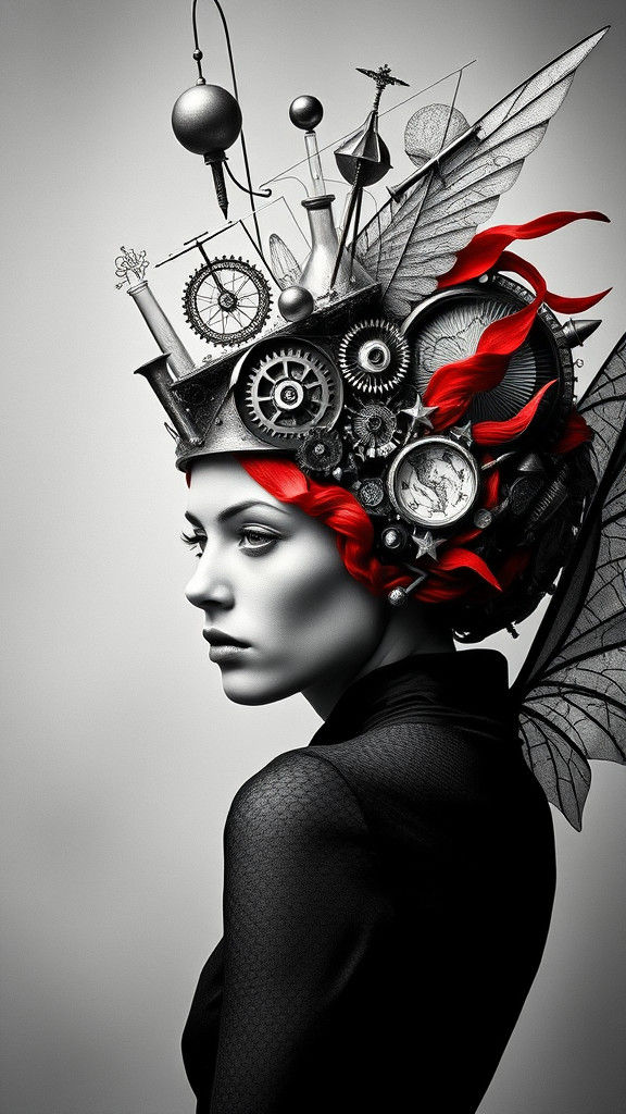 Avant-Garde Fairy Supermodel in Dada Photogram Style