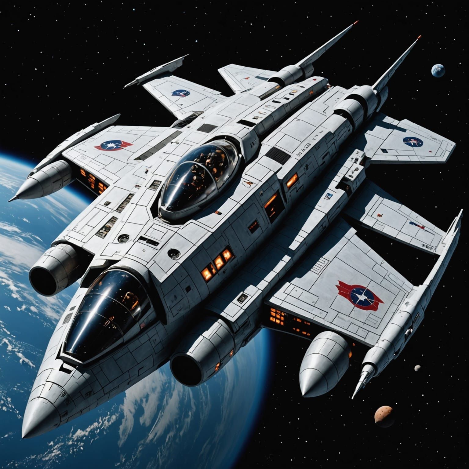 FT-370 Porcupine Class Starfighter in Deep Space Battle