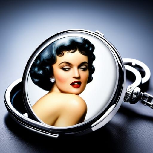 Betty Boop on hinged pocket watch