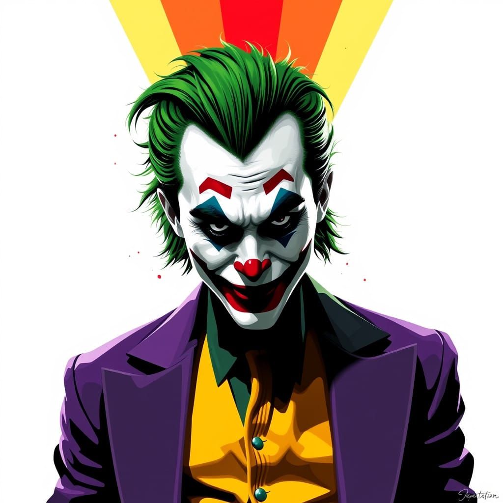 Joker in Vibrant Triadic Colors with Golden Ratio Symmetry
