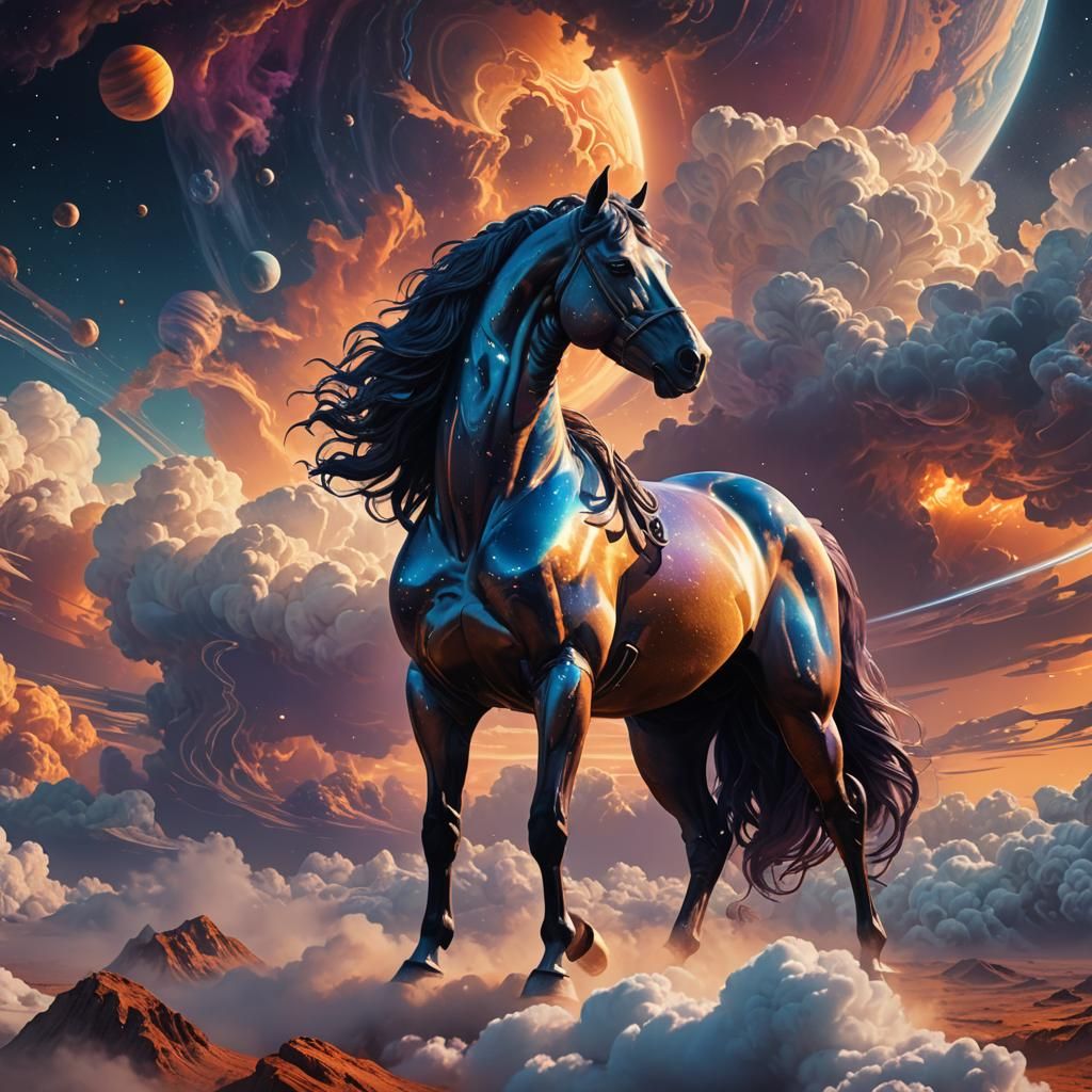 Horse Eating Jupiter: a Matte Painting
