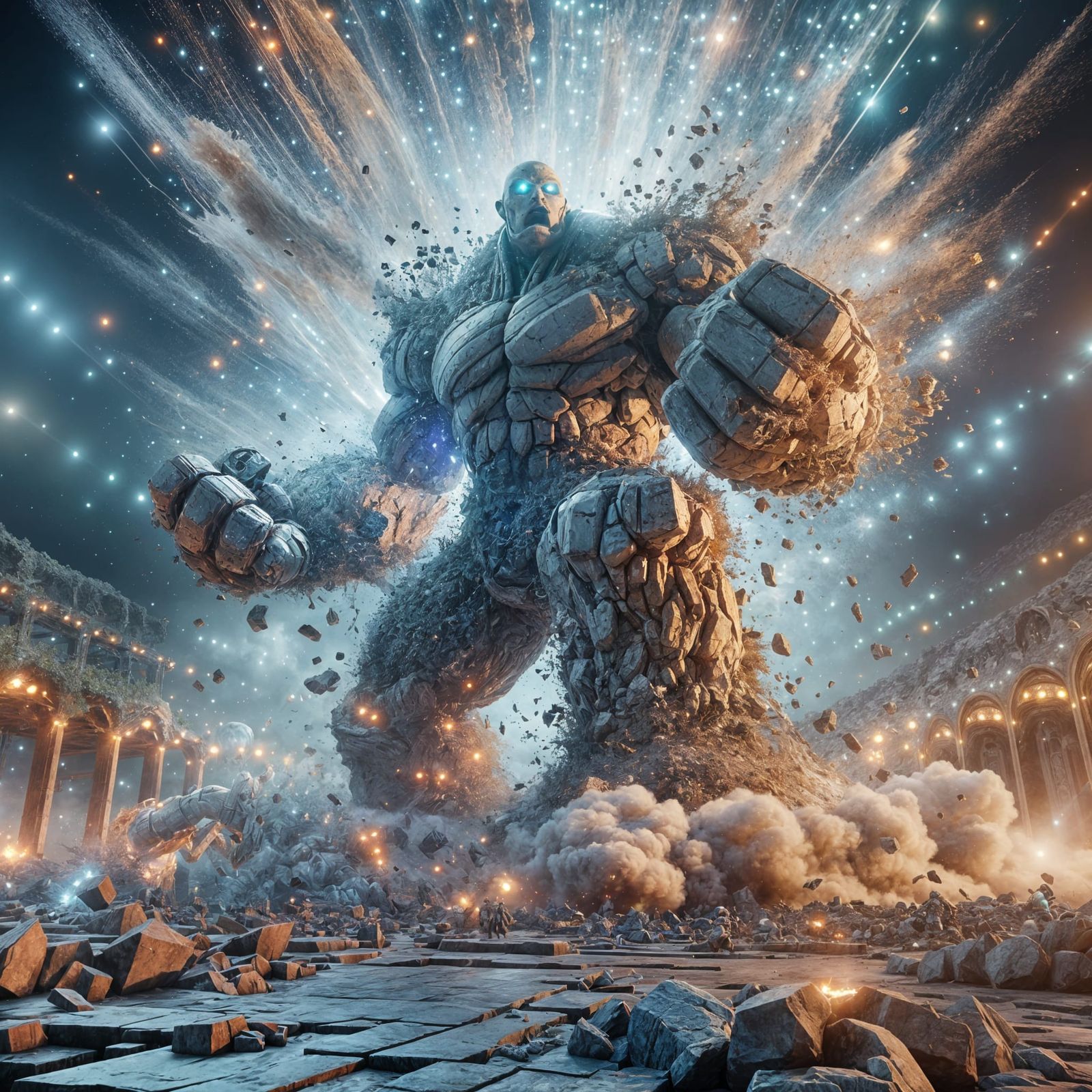 Final Fantasy Golem using "earthquake "