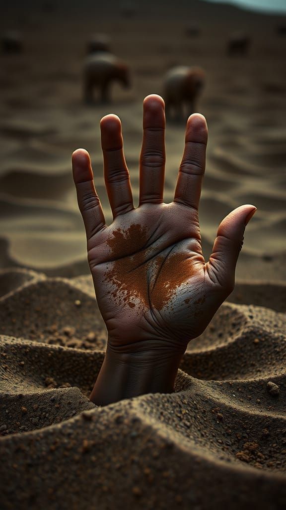 Mysterious Hand Emerges from Earthly Terrain