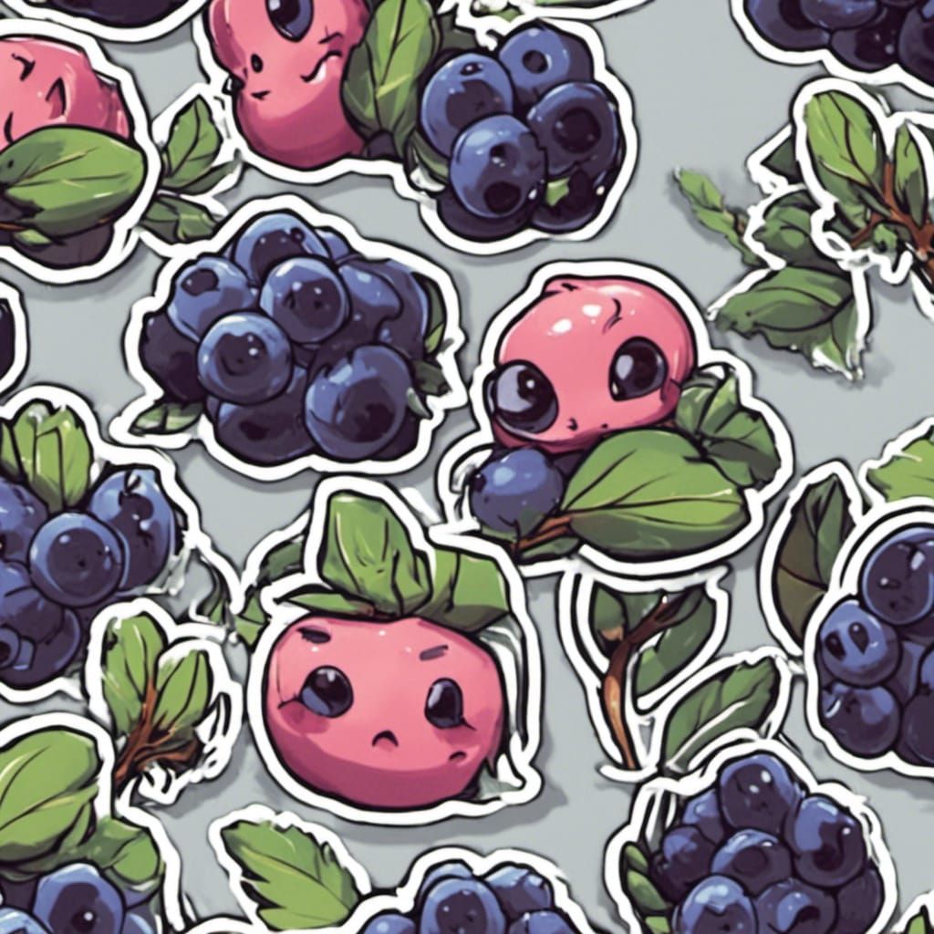 Blueberry Trees in Anime Style
