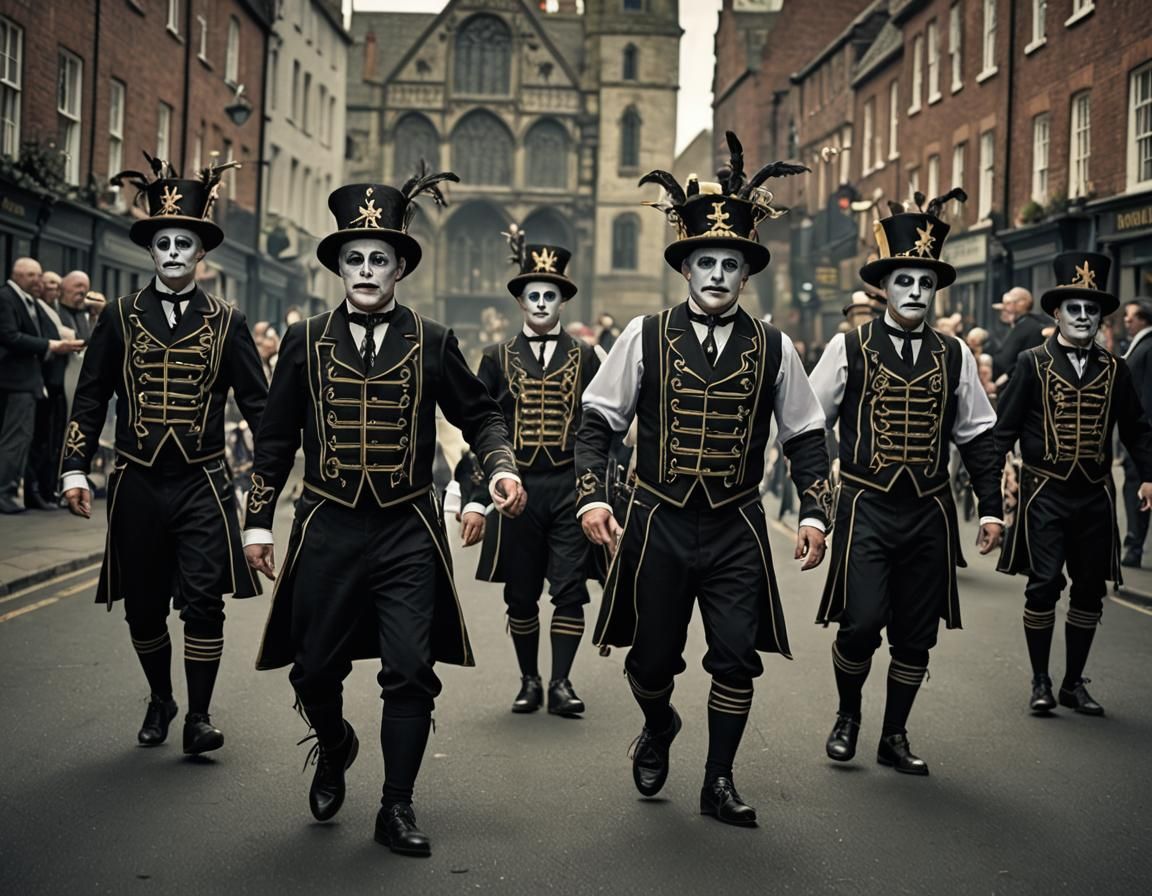 Addams Family Morris Dancers in National Geographic Style