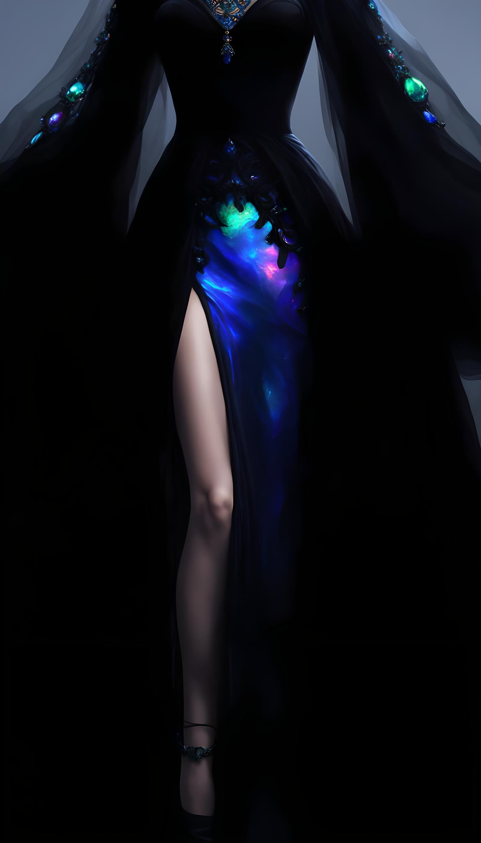 Ethereal Black Opal met gala dress decorated with black opals& Ethereal vibes& magical vibes& beautiful craftsmanship vi...