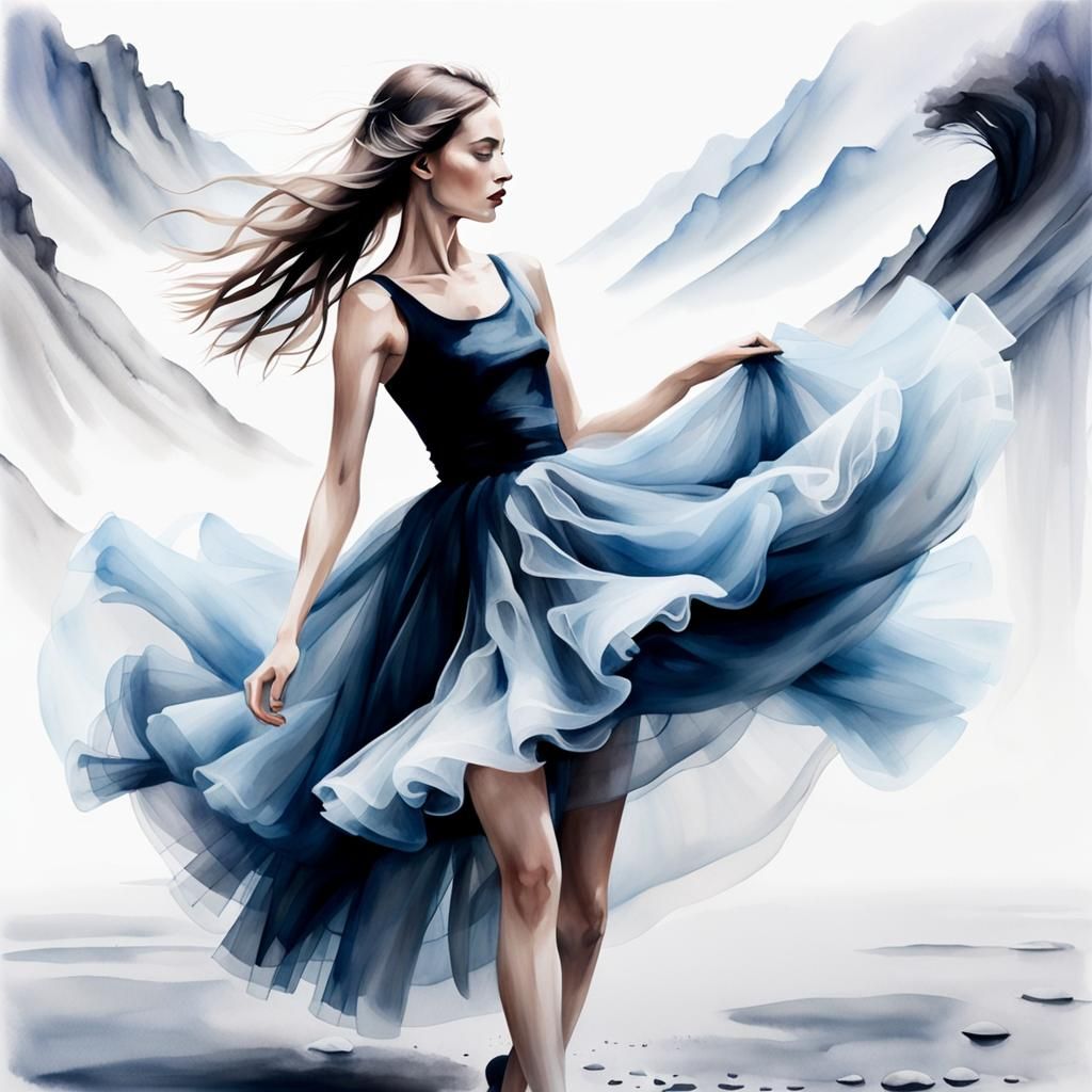 Ethereal Tulle Gowns in Flowing Watercolor