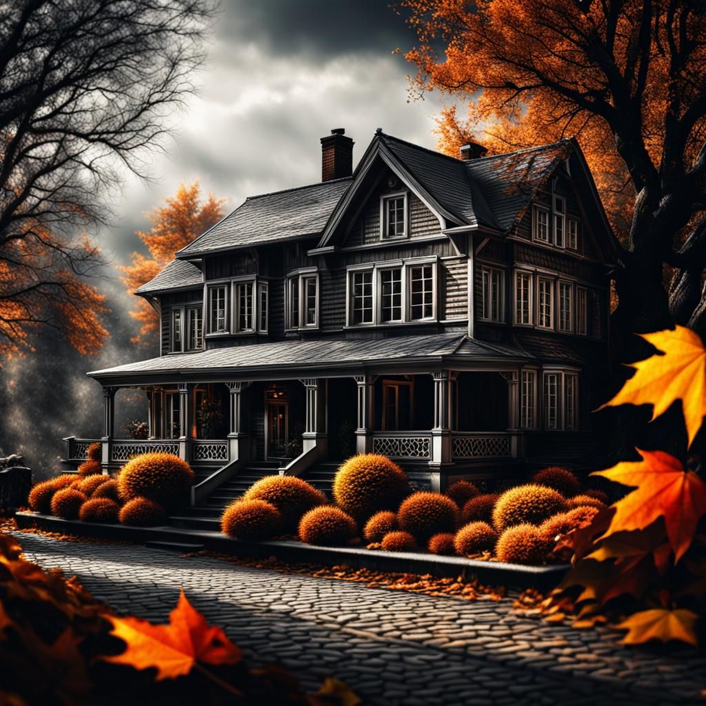 Cozy Autumn Home in Hyperrealistic Style