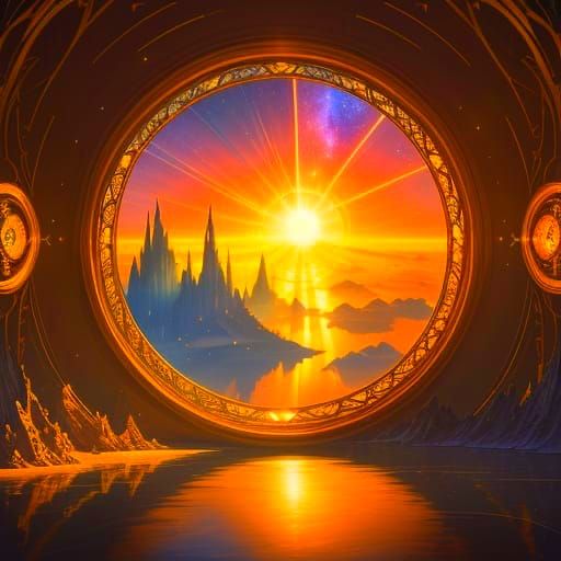 Golden Filigree Frames Alien World