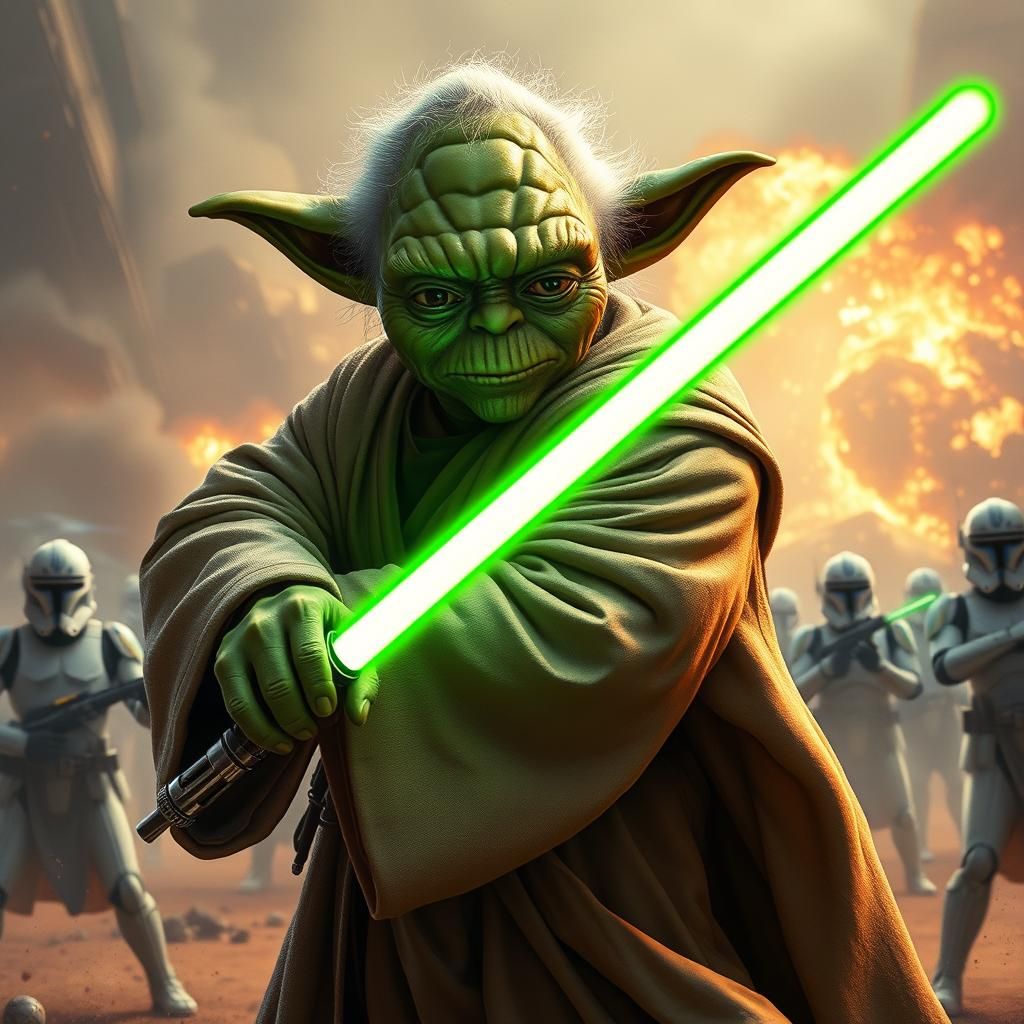 Yoda at the Battle of Geonosis