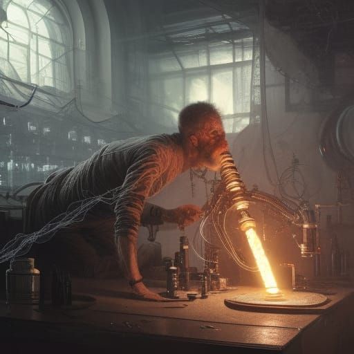 Mad Scientist's Dark Laboratory: Hyperdetailed Concept Art