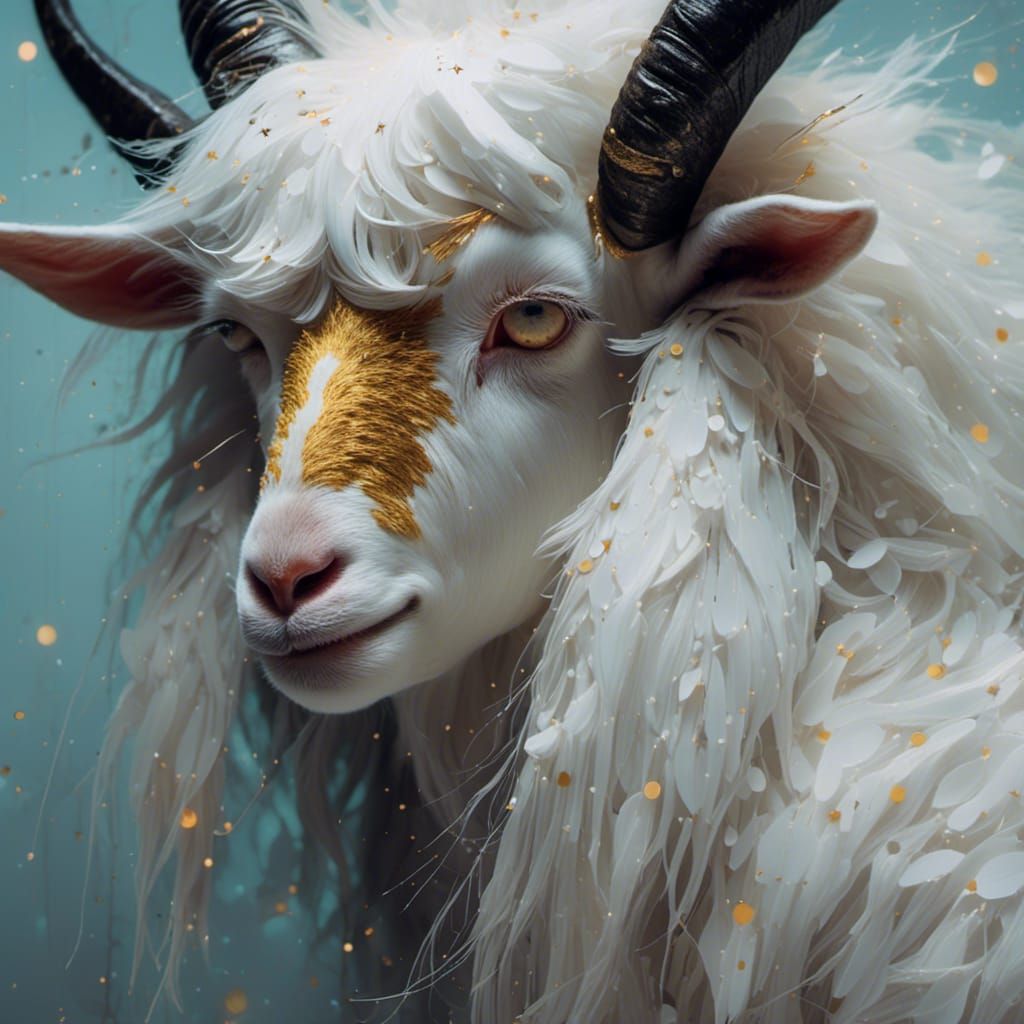 Christian Goat Portrait in Ambient Light