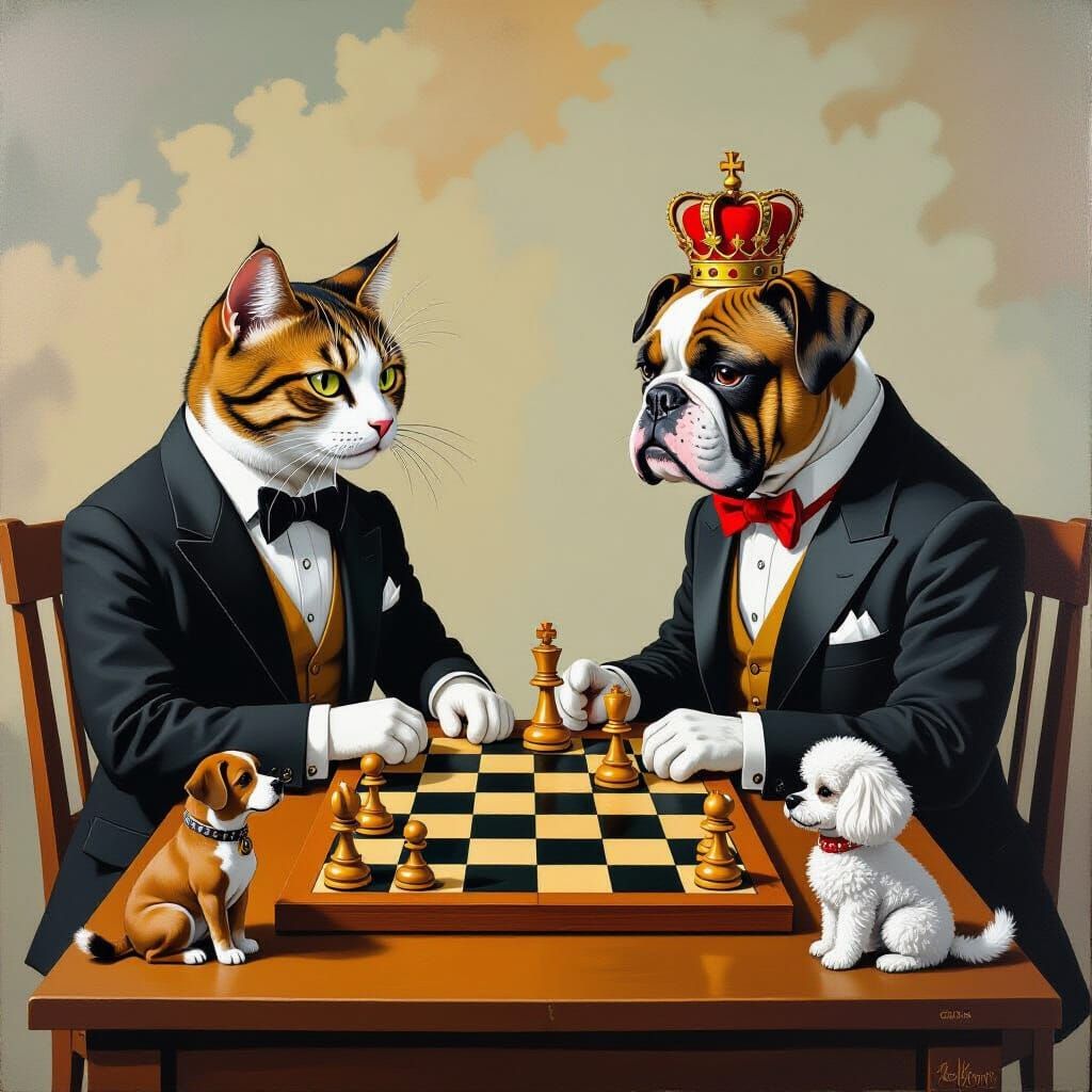 Cat versus Mouse: A Surreal Chess Match