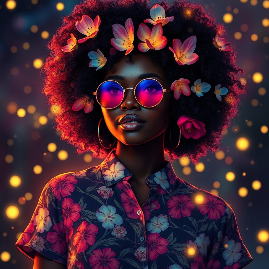 Bioluminescent Blossoms Bloom in Dreamlike Portrait