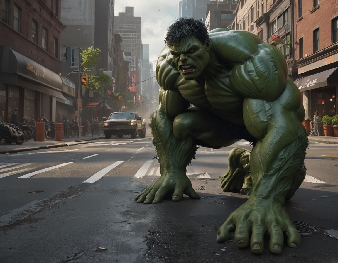 The Incredible Hulk in Hyper-Realistic Concept Art