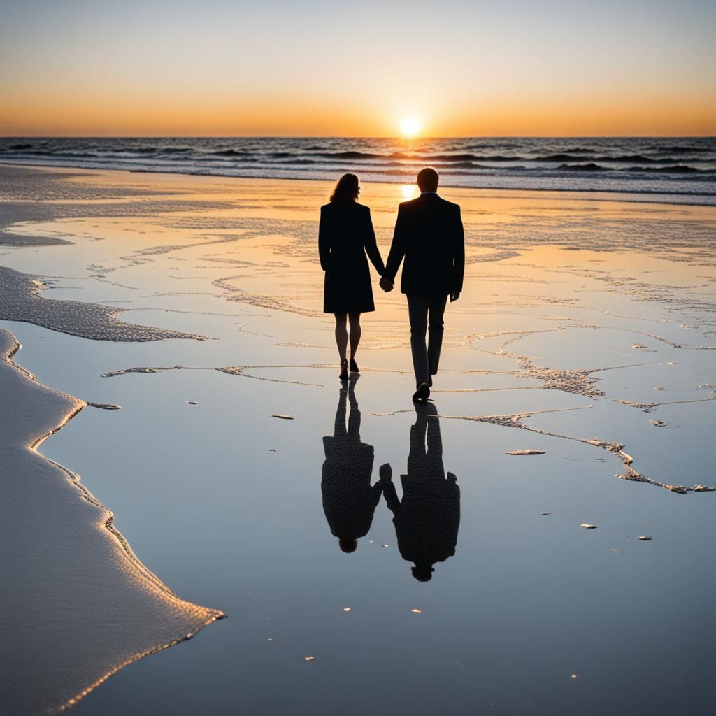 Crystal Reflecting Sunset Beach Walk