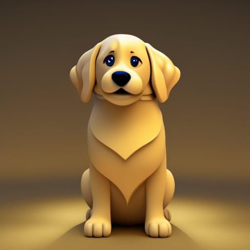 Golden Retriever as Pixar-Style 3D Art
