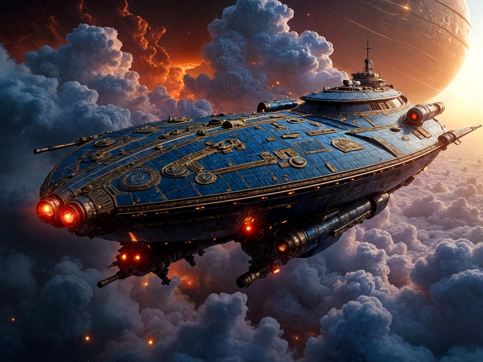 Xandrian Battlecruiser Patrols Contested Space Area