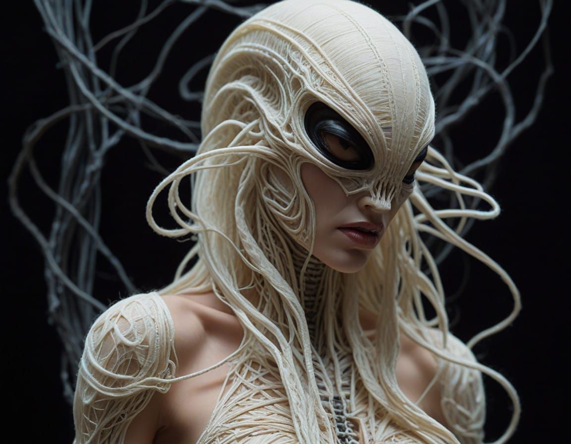 Surreal Existential Nihilist Xenomorph in Melancholic Lake S...