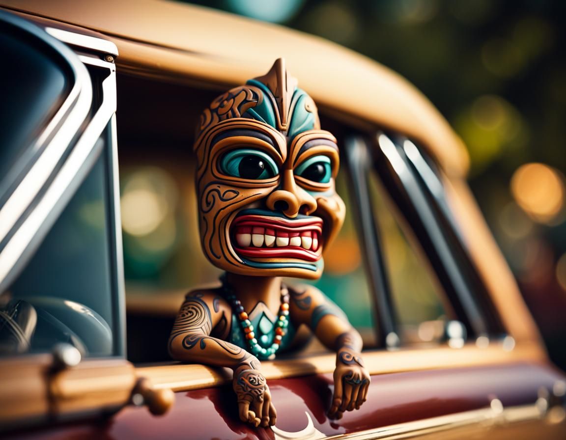 Tiki Caricature in Lowrider: Professional Photography