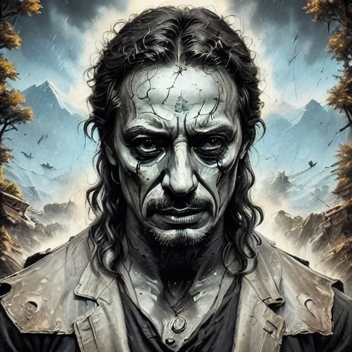 Surreal Melting Homeless Person: Dali-esque Hyperrealism