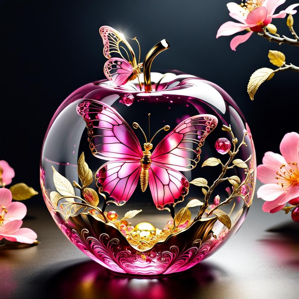Butterfly in an apple