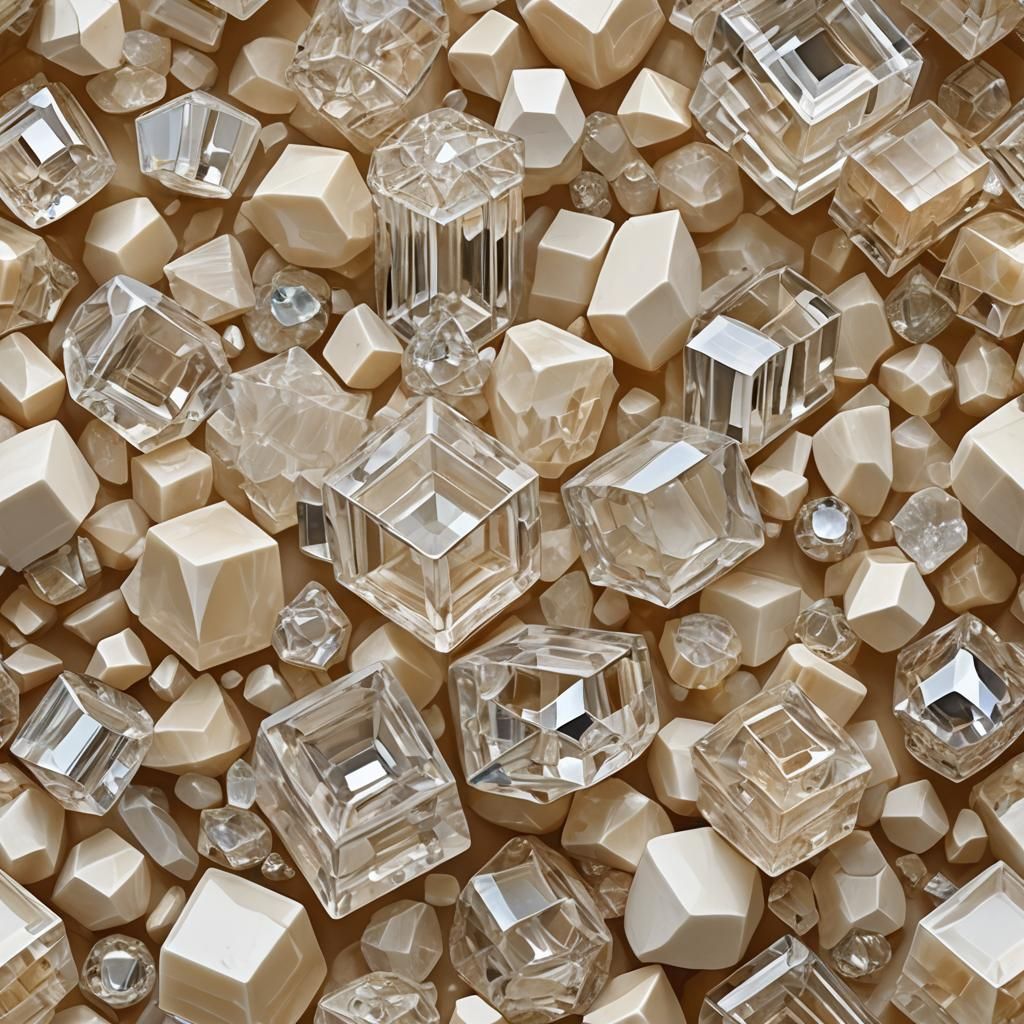 Crystal Box with Ivory Ornaments in Digital Art Style