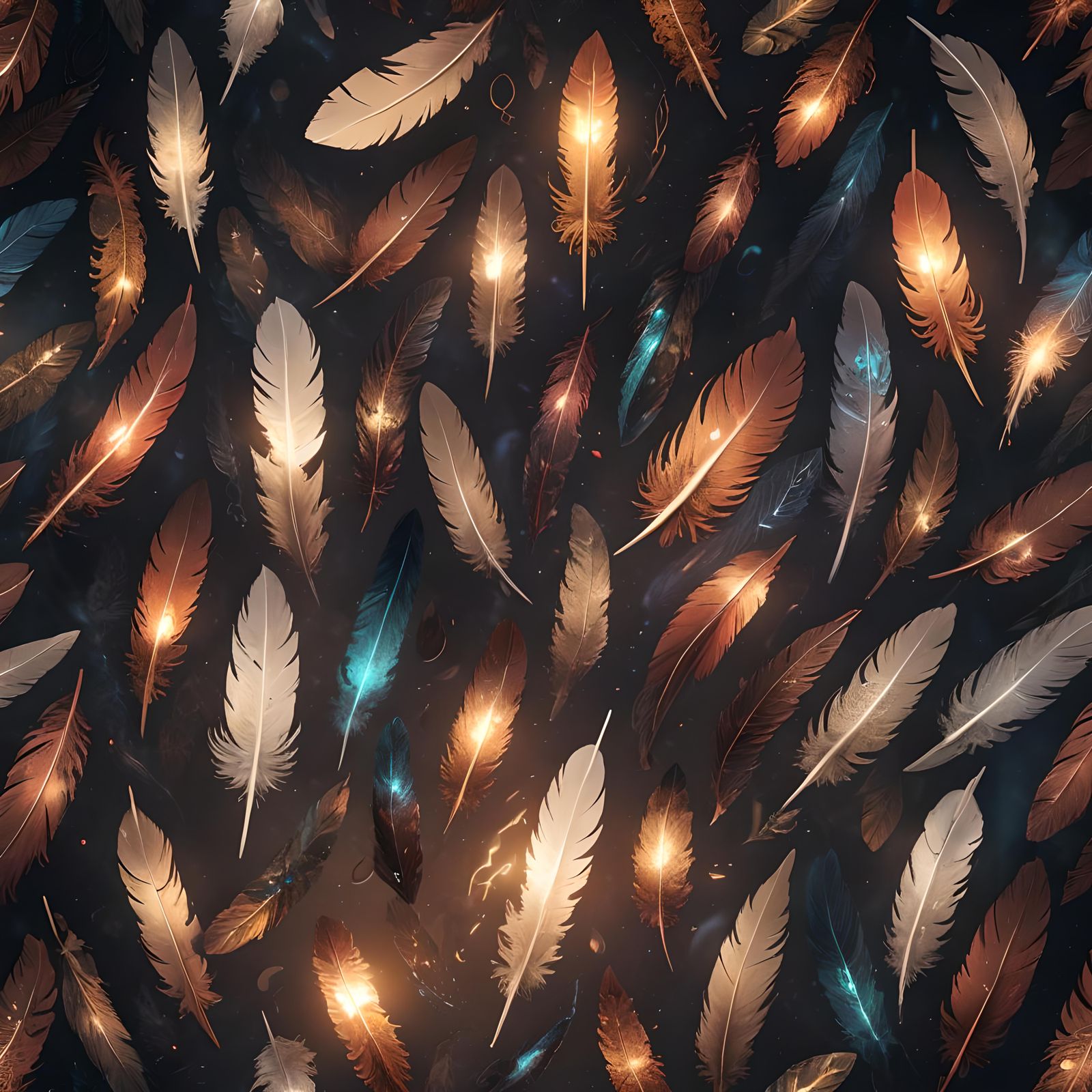 Runed Feathers as Detailed Matte Painting