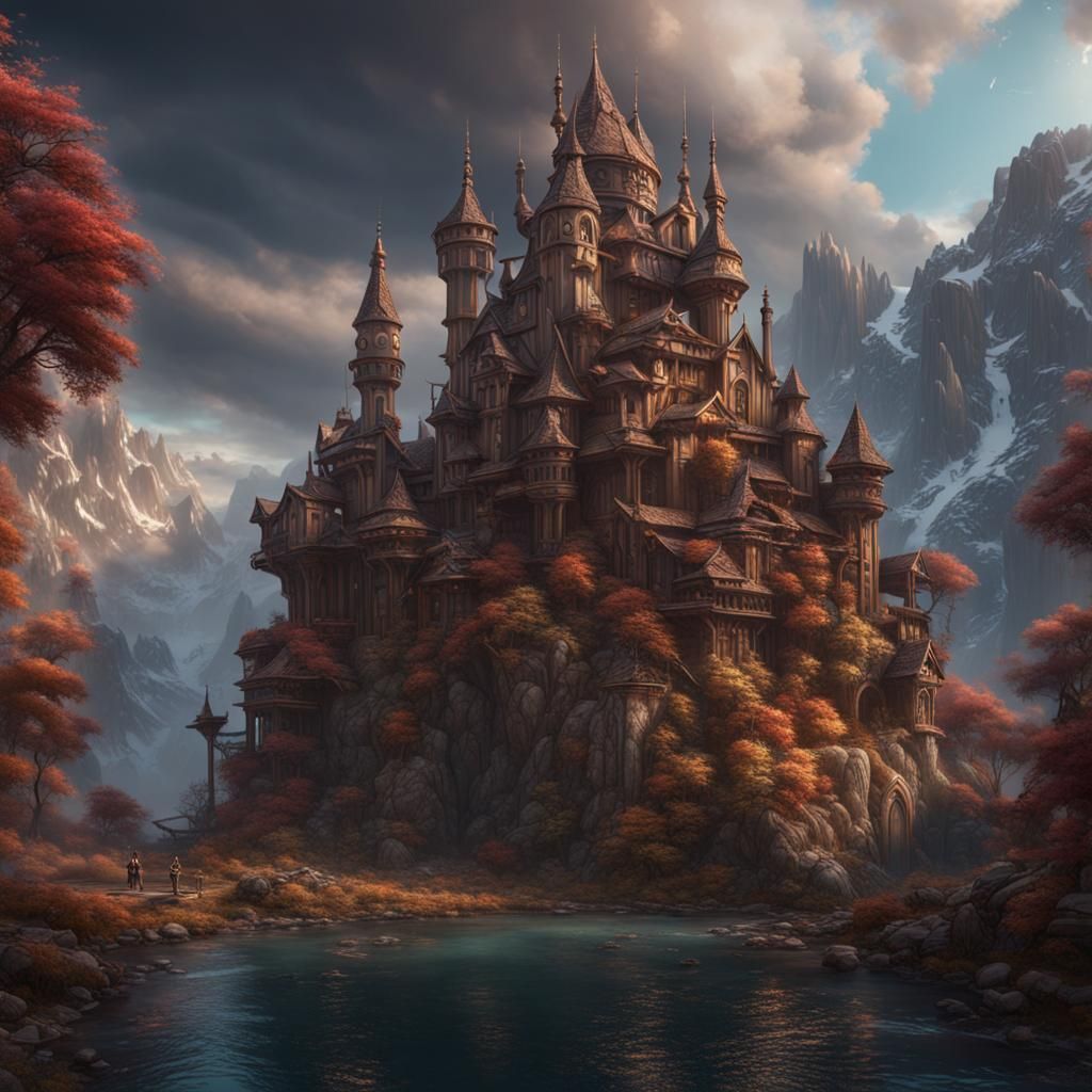 Fantastical Woman in Detailed Matte Painting Style
