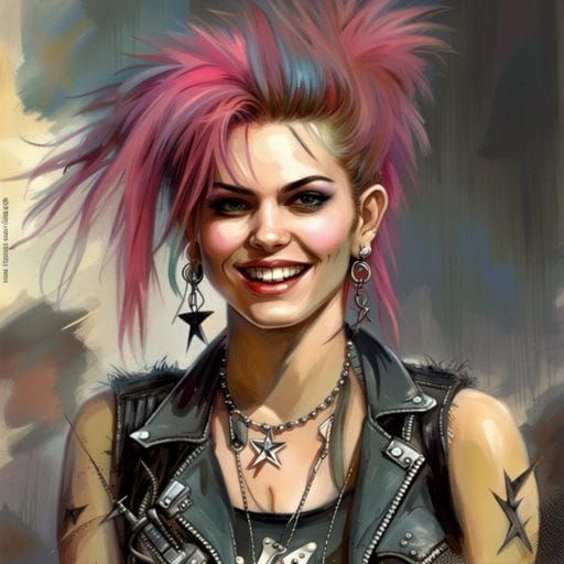 Pretty Punk Rock Girl from the 80s
