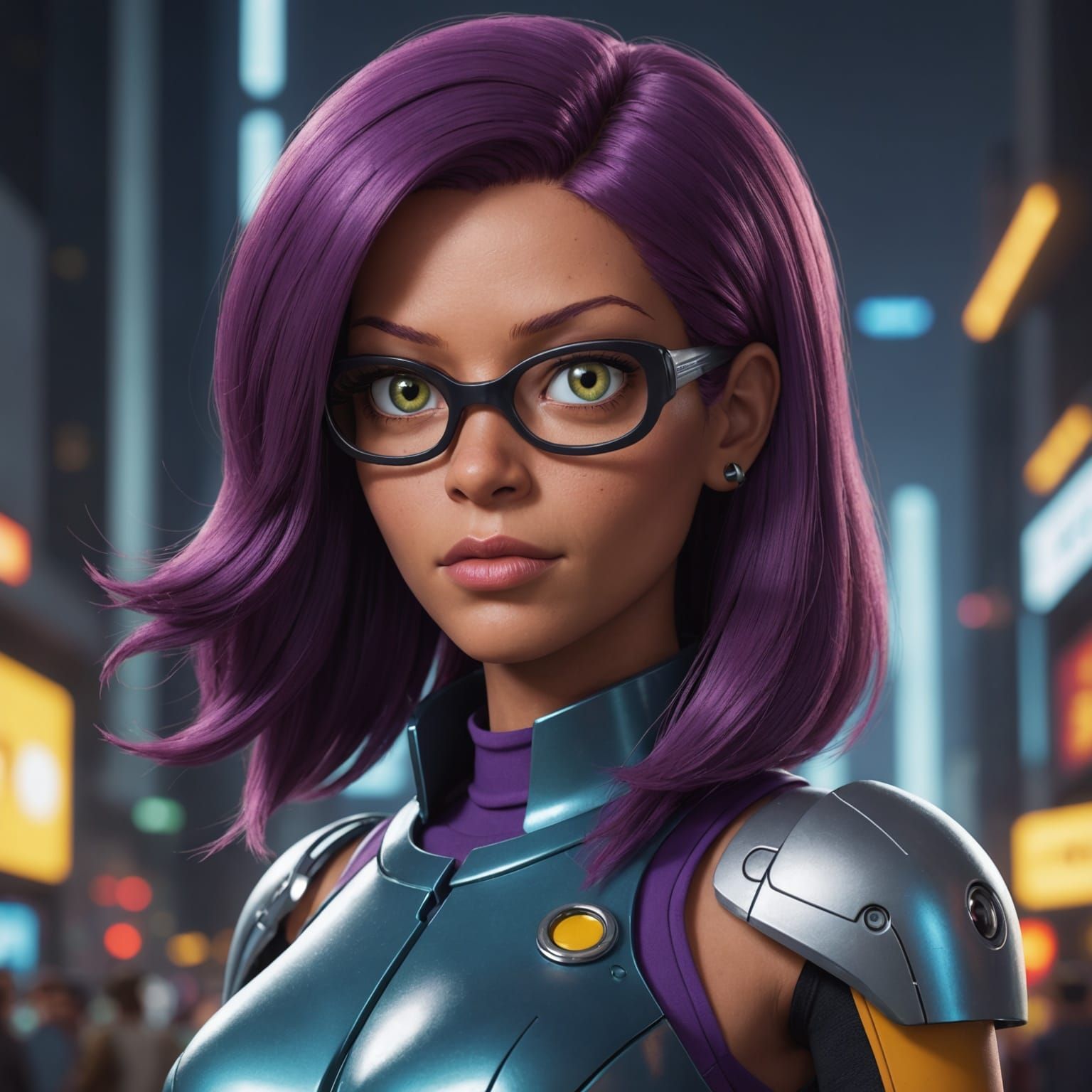 Leela from Futurama in 3D Anime Art