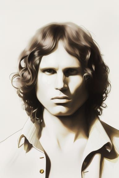 Monochrome Portrait with Art Nouveau Elements