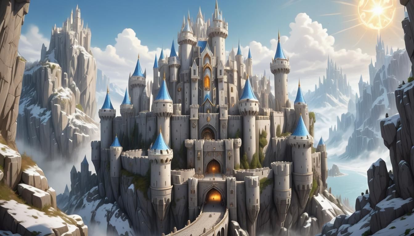 Majestic Warcraft Castle of Light in a Gigantic City