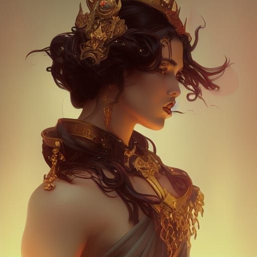 Underworld Queen Portrait in Hyperdetailed Digital Art