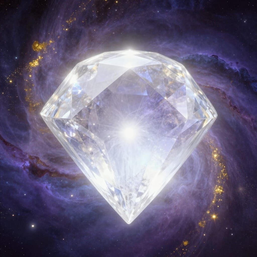 Radiant Crystalline Soul in Cosmic Nebula