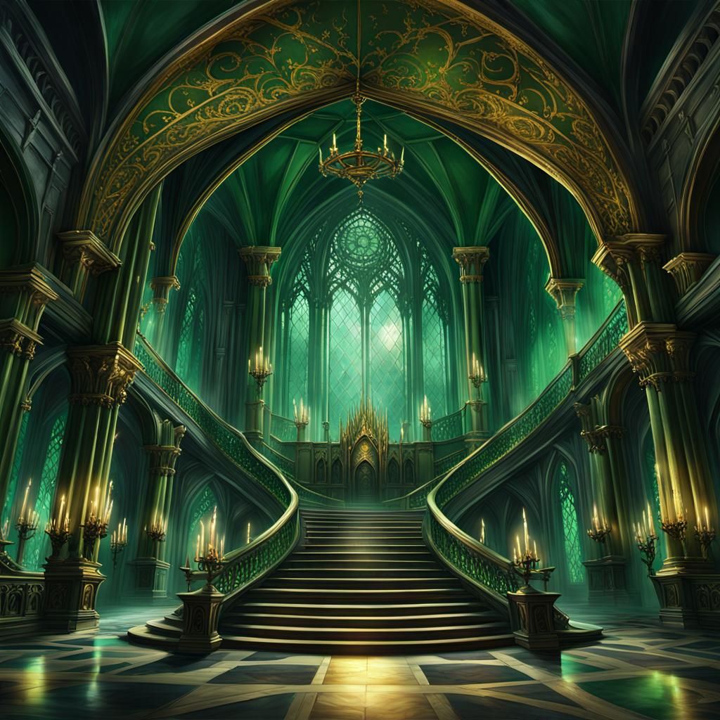 Fantasy Castle Great Hall with Empty Throne